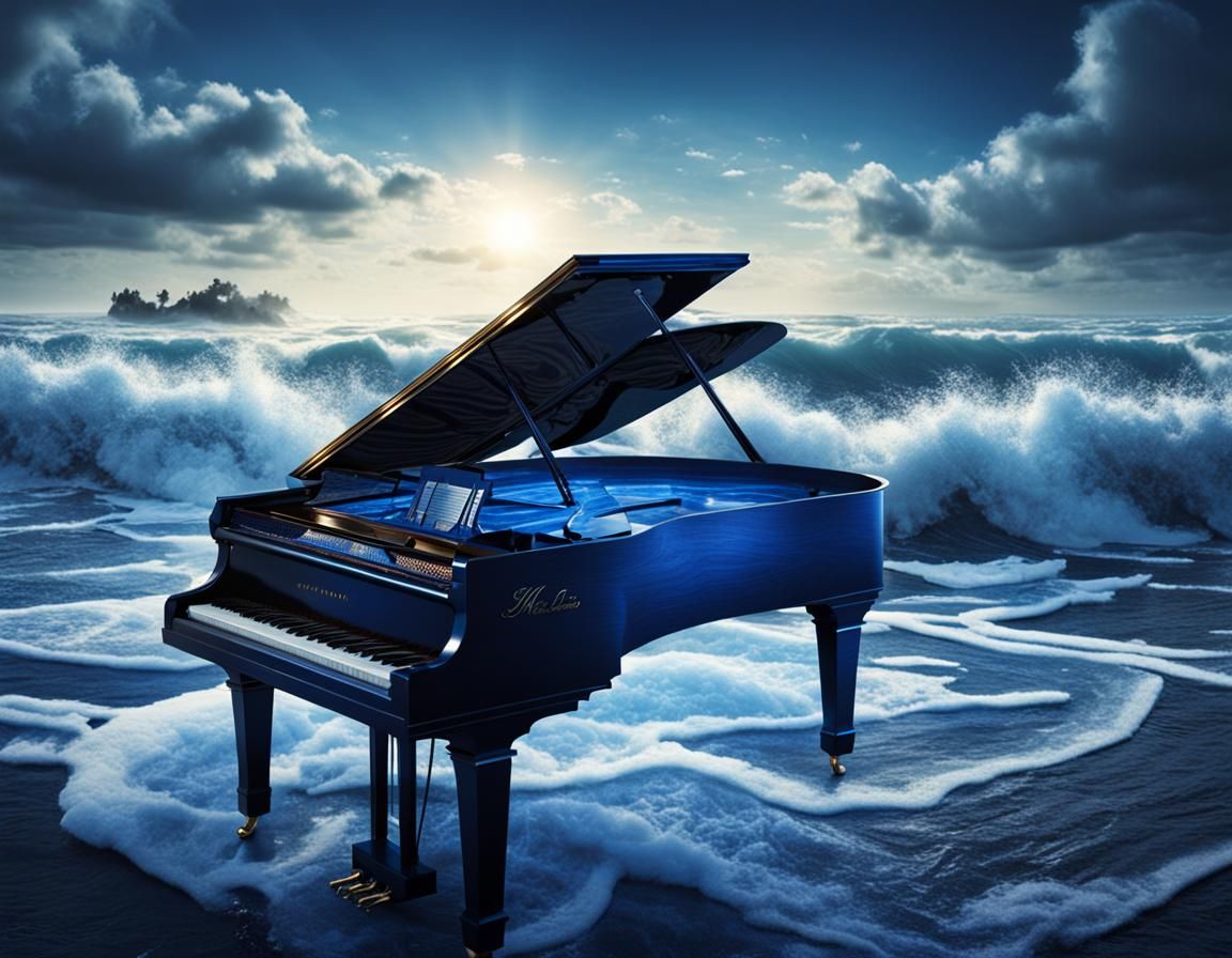 Blue Dream: Piano Melody on Ocean Waves