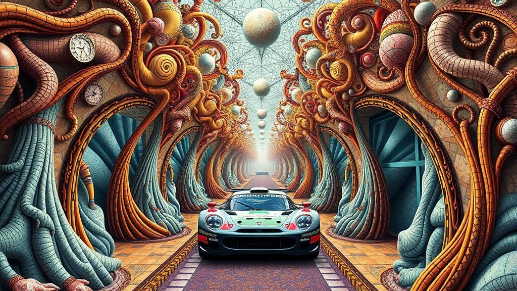 Fantasy Portrait in MC Escher Surreal Style