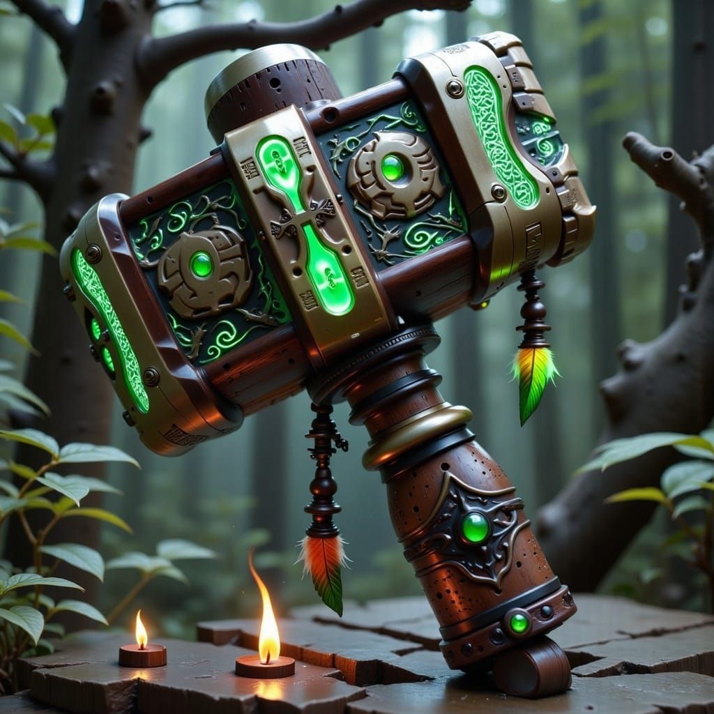 Mjolnir Reimagined as Petrified Wood Hammer