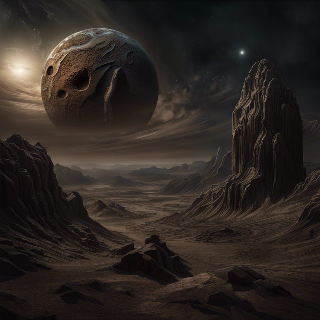 Phobos, God of Fear, in a Celestial Scene