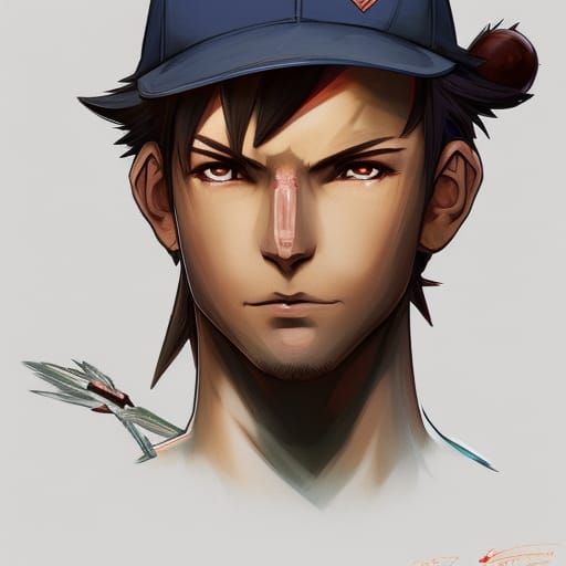 Ash Ketchum as Aura Guardian: Detailed Portrait