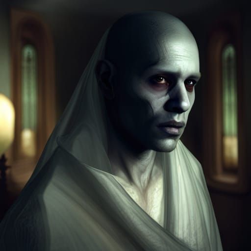 Sad Ghost Portrait Inspired by Goya's Dark Style