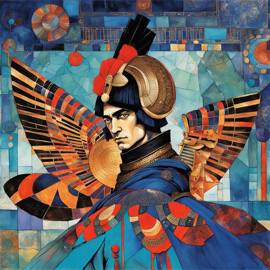 Majestic Egyptian Pharaoh as Warrior in Elegant Regalia