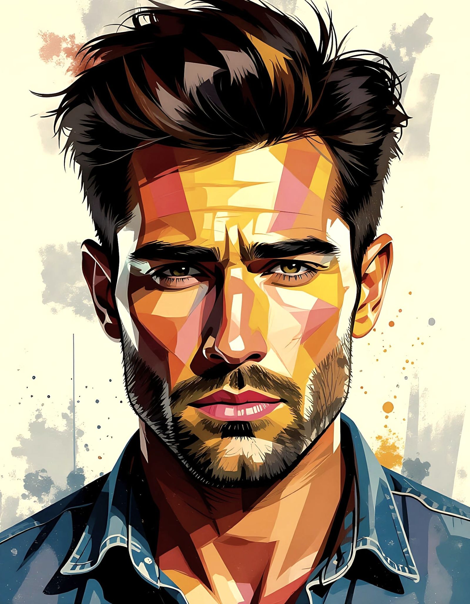 Splattered Realism Portrait Painting