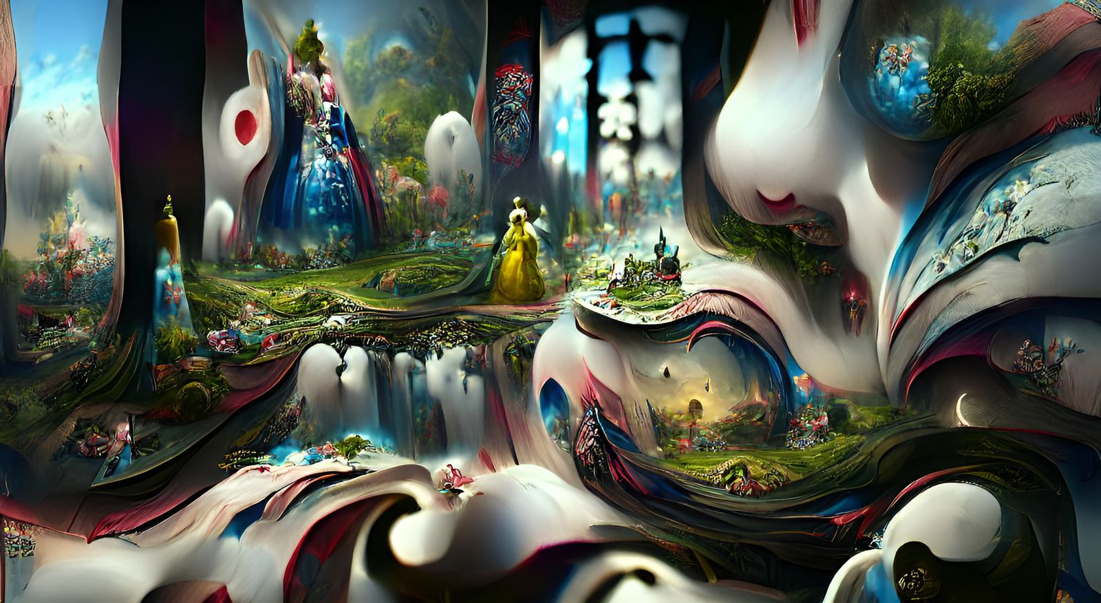 Alice in Wonderland Landscape: Storybook Illustration