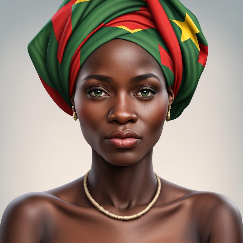 Realistic Portrait of a Sao Tome Woman