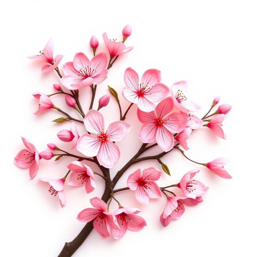 Whimsical Cherry Blossom Bouquet in Mary Blair Style