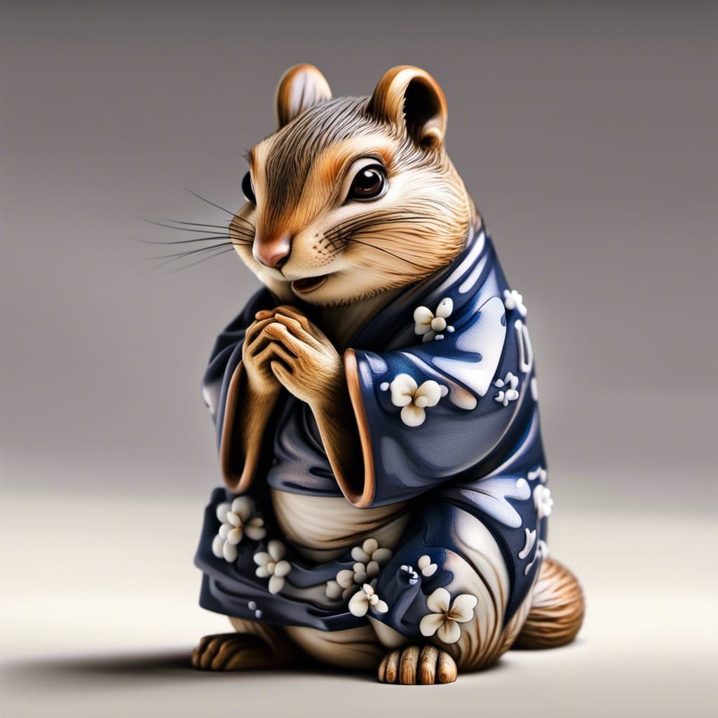 Chipmunk Figurine in Blue