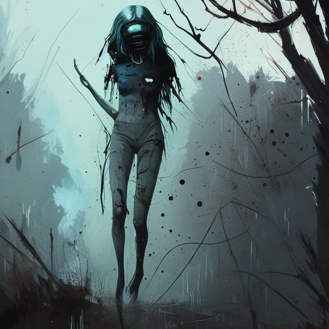 Terrifying Samara Morgan Portrait in Manga Style