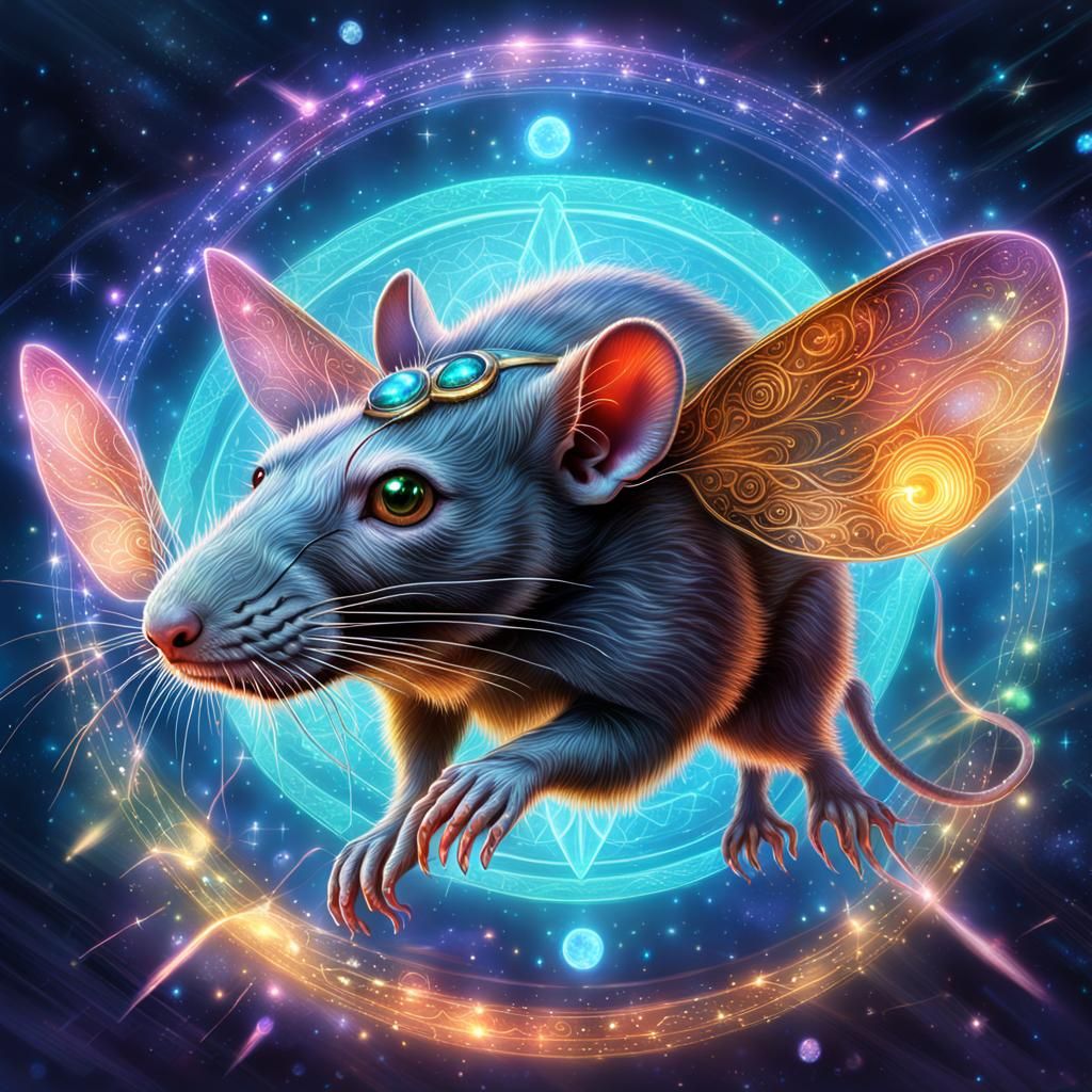 Astral Rat with Third Eye and Halo