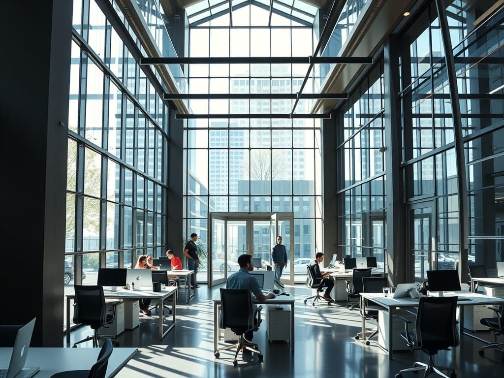 Sleek Modern Office in Photorealistic Style