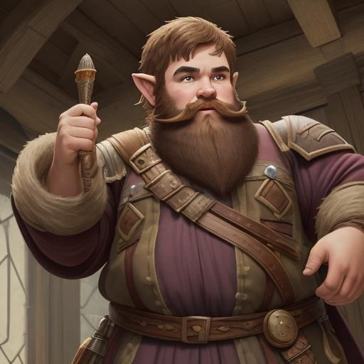 Handsome Halfling Noble Character Portrait