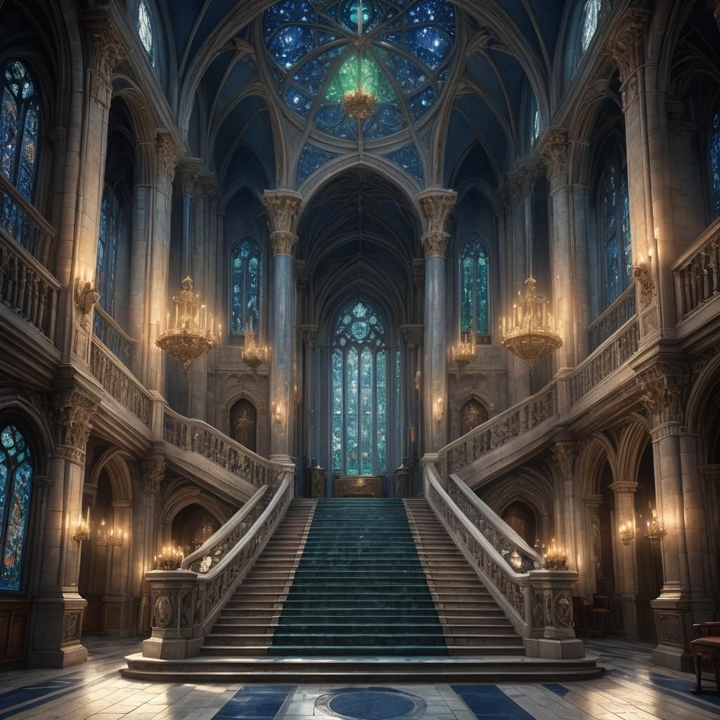 Fantasy Castle Great Hall in Cinematic Style