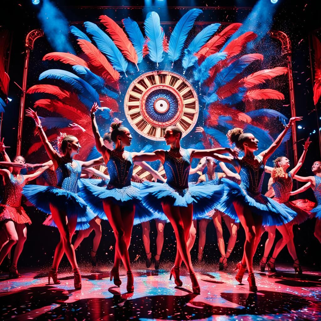 Moulin Rouge Dancers in Street Art Style