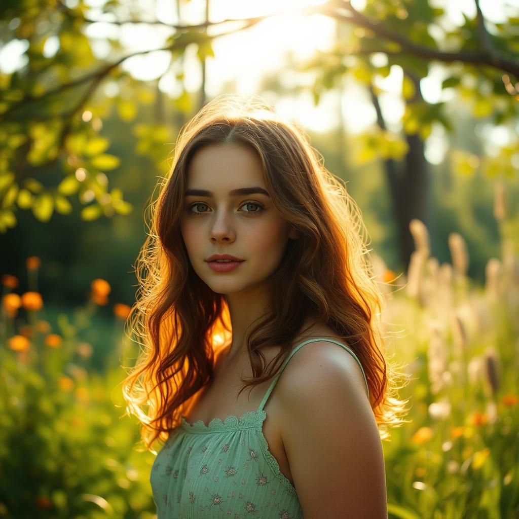 Emma in June Sunlight: Cinematic Film Still