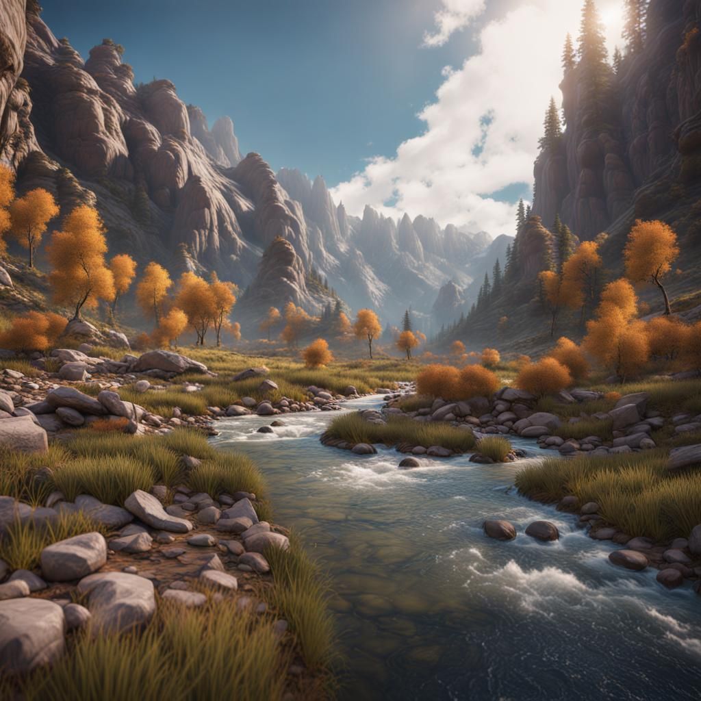 Colorado River Trout in Detailed Matte Painting