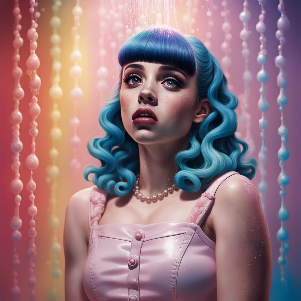 Melanie Martinez LIGHT SHOWER Hyperrealistic Splash Art Port...