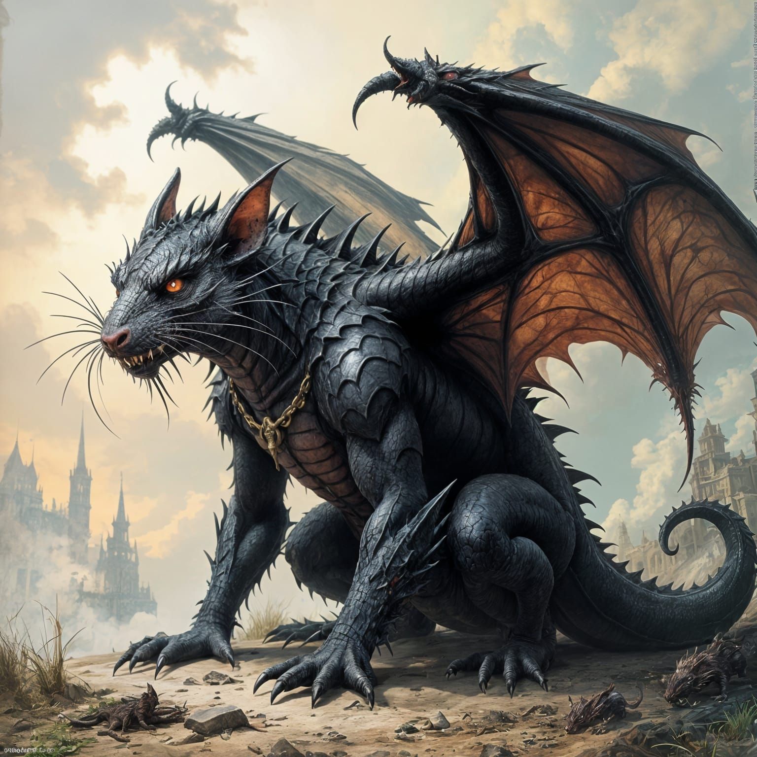 Terrifying Dragon-Rat Hybrid Monster