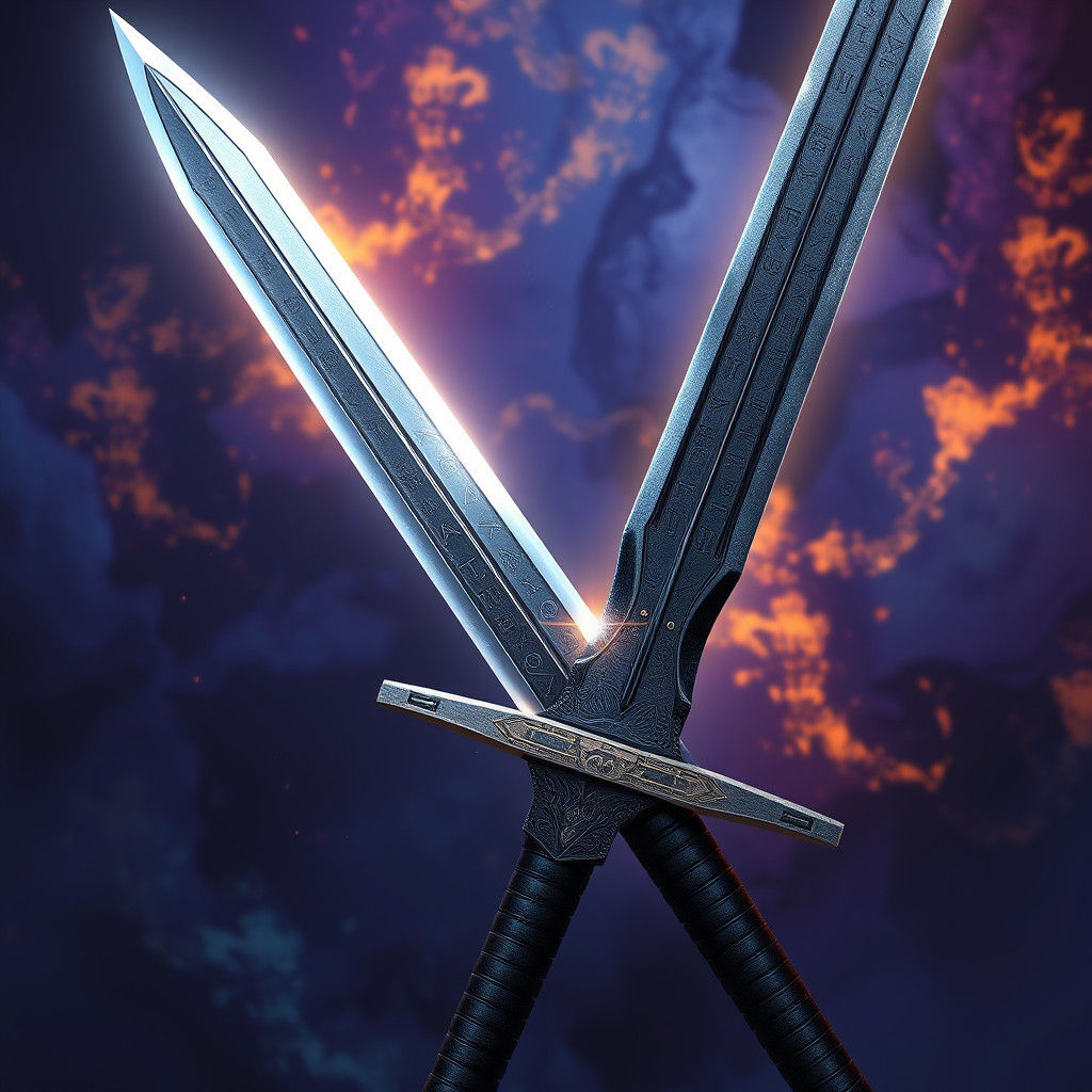 Mystical Twin Swords: Fantasy Concept Art