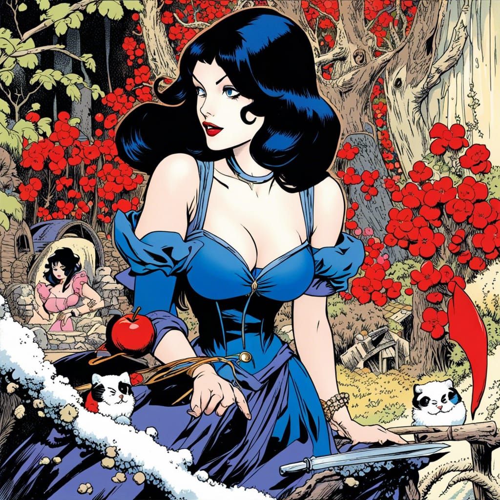 Snow White in Splash Art Style