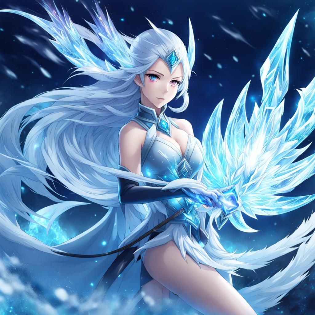 Icy Anime Woman Elemental in 4K