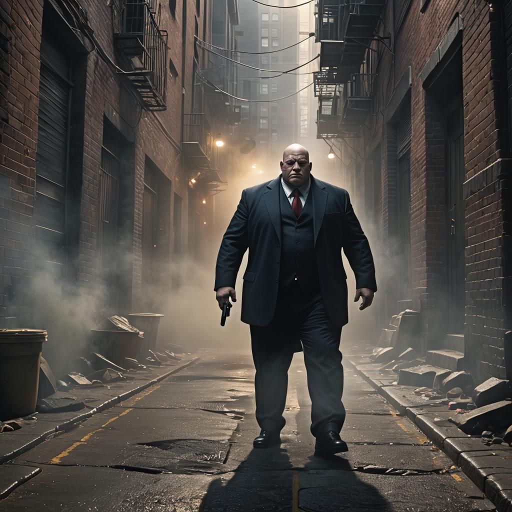 Intense Alley Confrontation in Cinematic Dark Fantasy