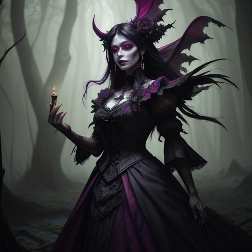 Vampire Weighing Souls in Dark Fantasy Style