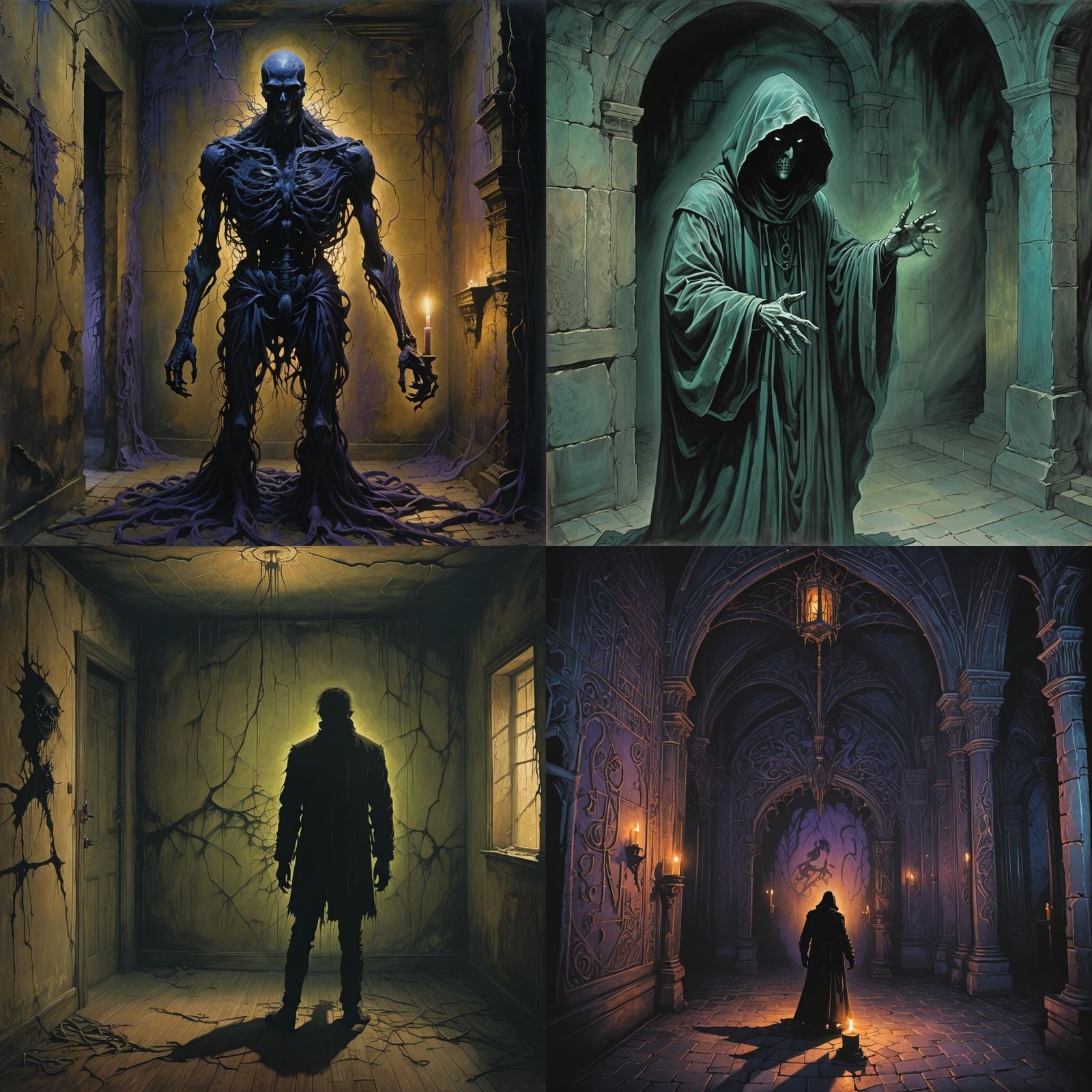 Dark Shadow Figure in a Corner: Matte Painting