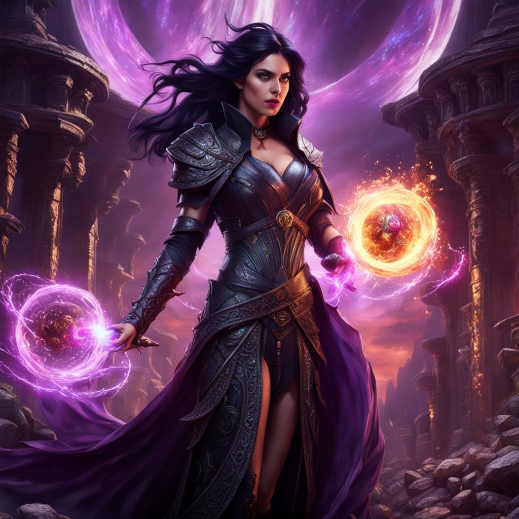 Powerful Sorceress Destroys World: Fantasy Art