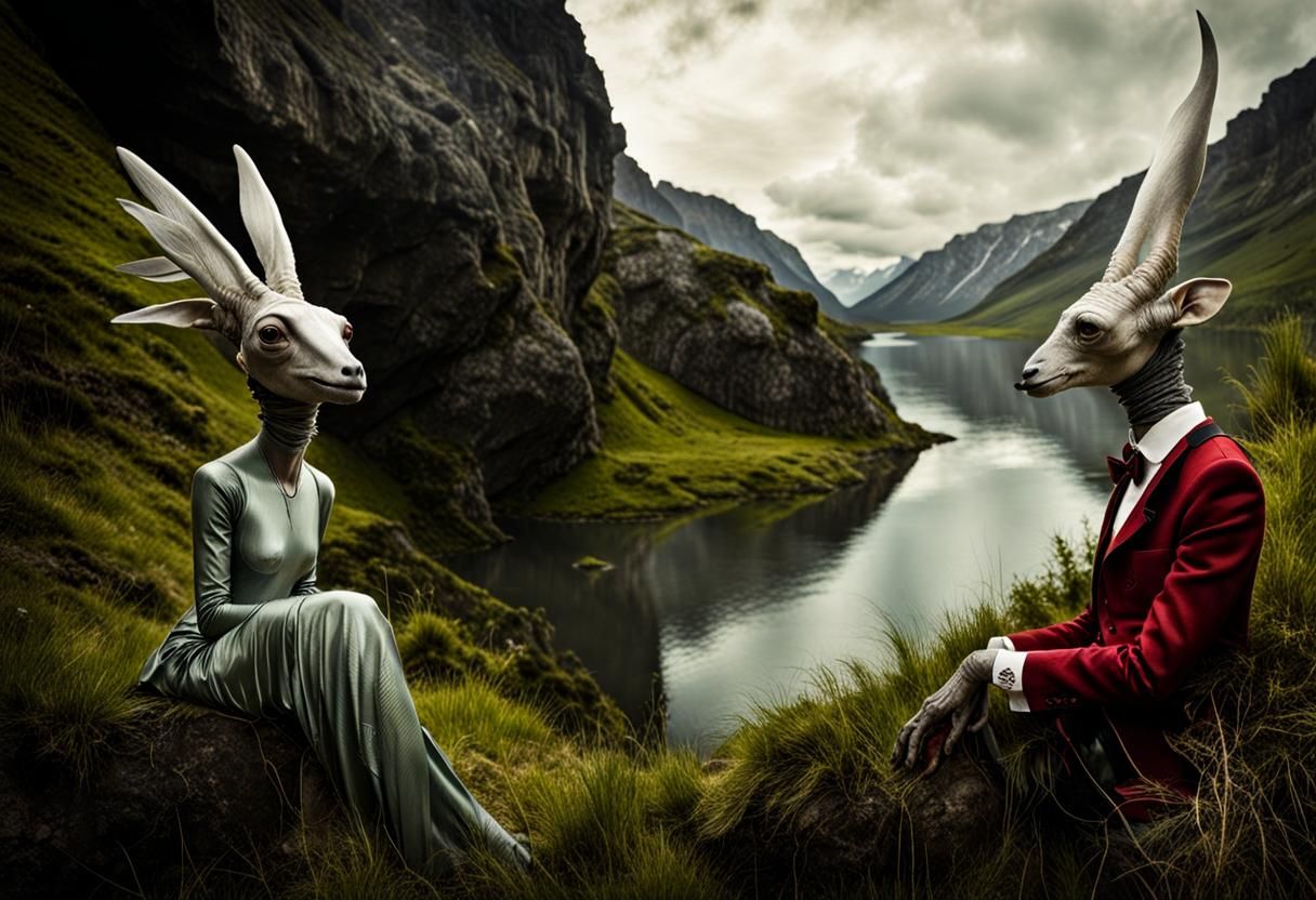 Exotic Aliens Celebrate in Surreal Restaurant: Photography