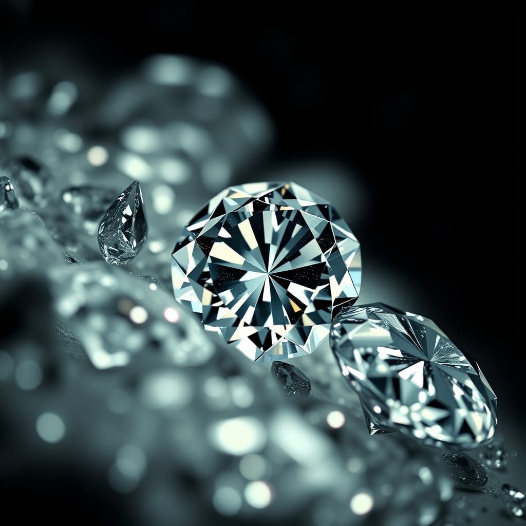 Hyperrealistic Diamonds with Intricate Facet Details