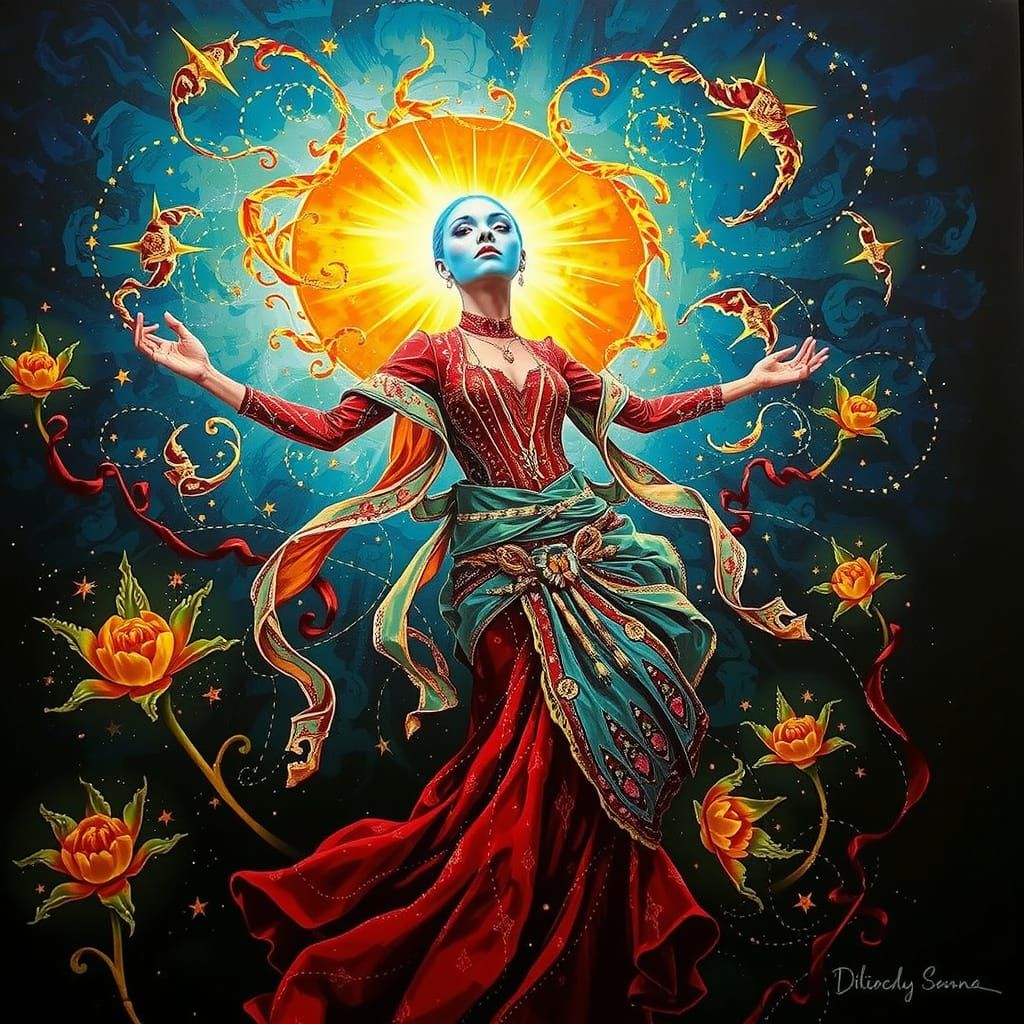 Divine Femininity Celestial Vision with Golden Halo