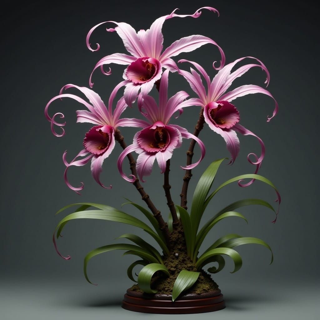 Exotic Tentacle Orchid Hybrid with Wispy Flux