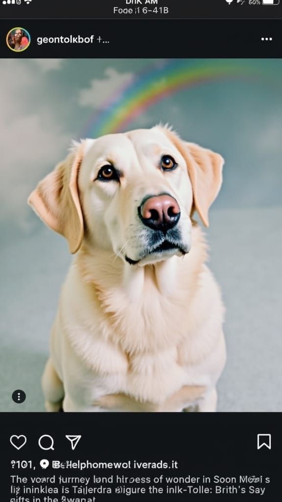 Man Under Rainbow in Futuristic Style