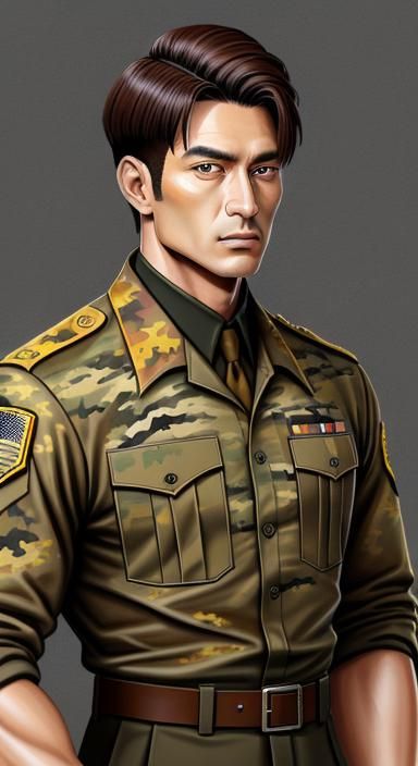 Modern Military Uniform in Autumn Camouflage