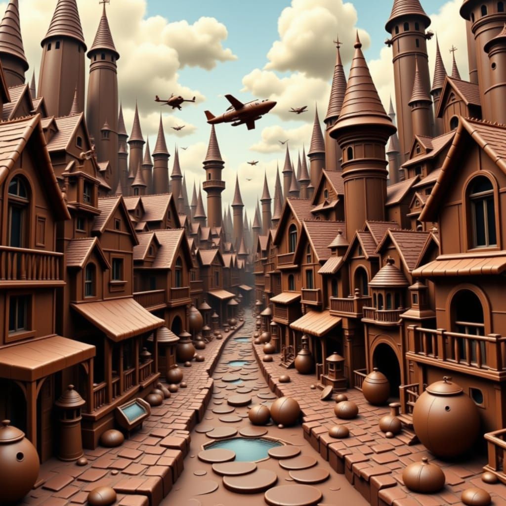 Chocolate Town: A Sci-Fi City Made of Chocolate