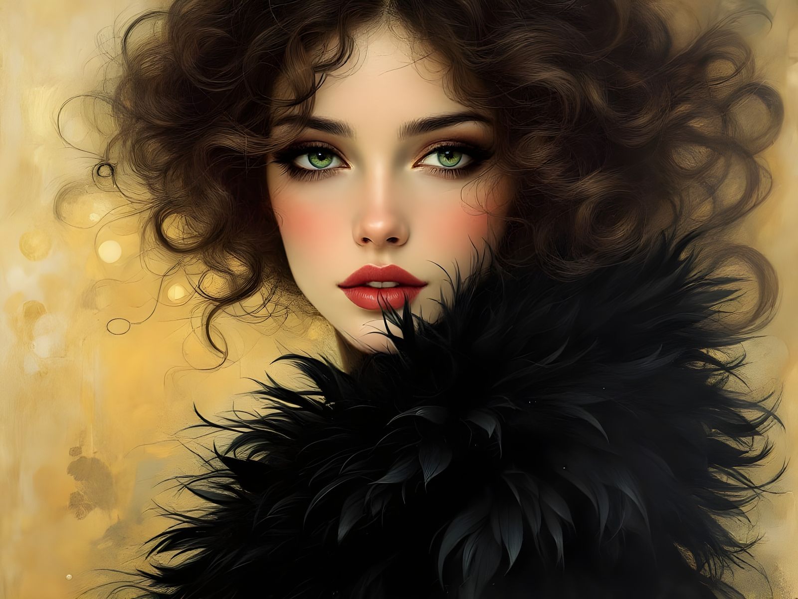 Elegant Woman in a Radiant, Surreal Atmosphere