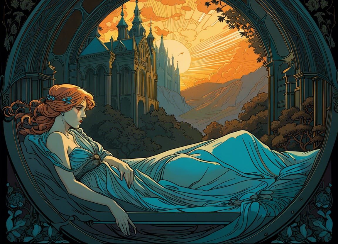 Forsaken Soul in Alphonse Mucha Style
