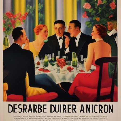 Cozy 1950s Dinner Advertising Poster