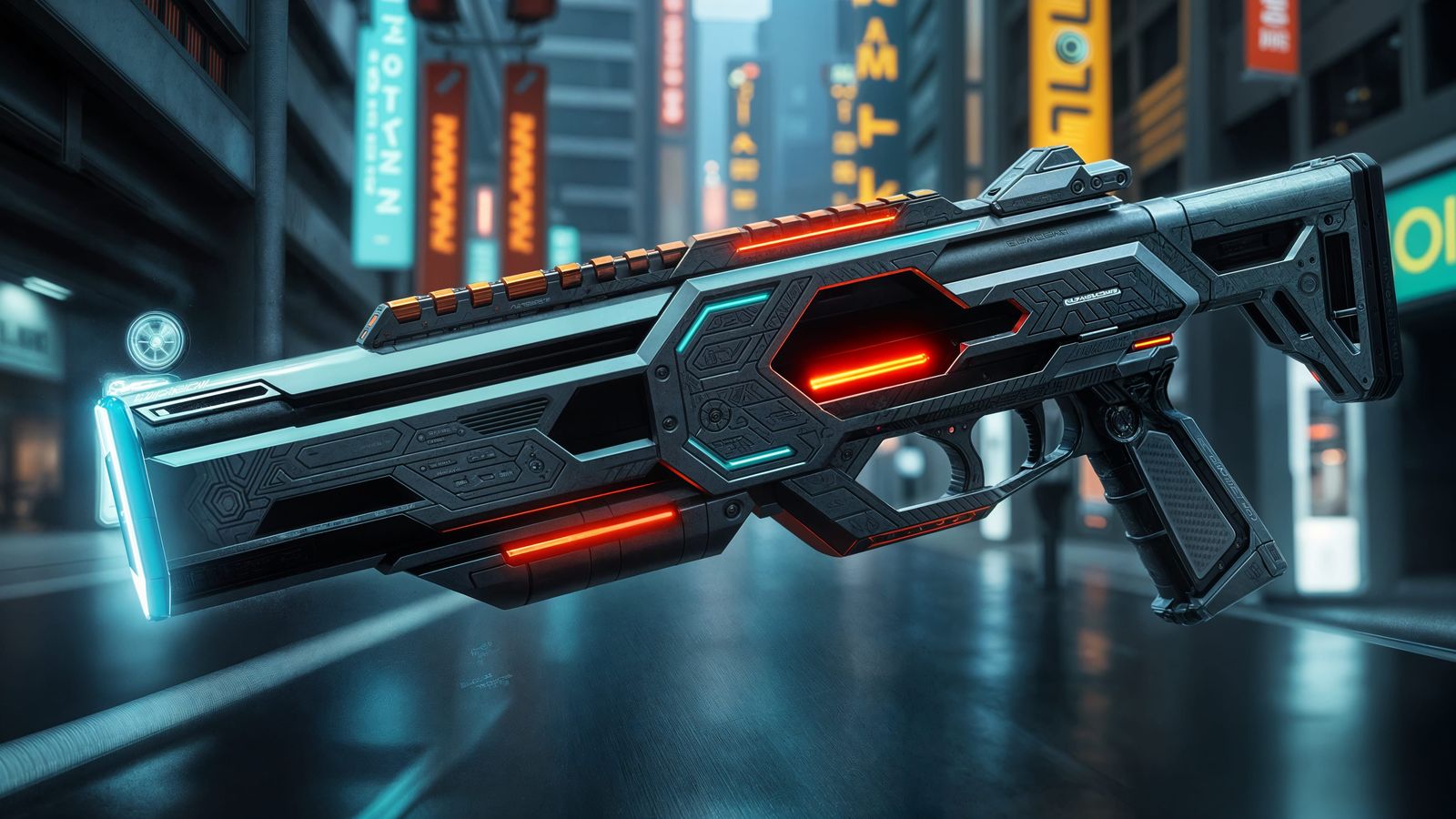 Hyper-Realistic Cyberpunk Double Bazooka with Intricate Tech...