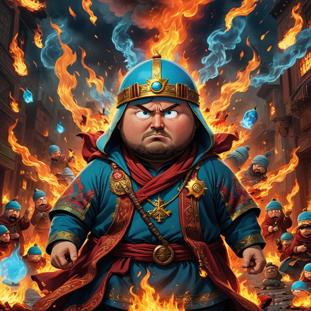 Eric Cartman in Hell: A Matte Painting