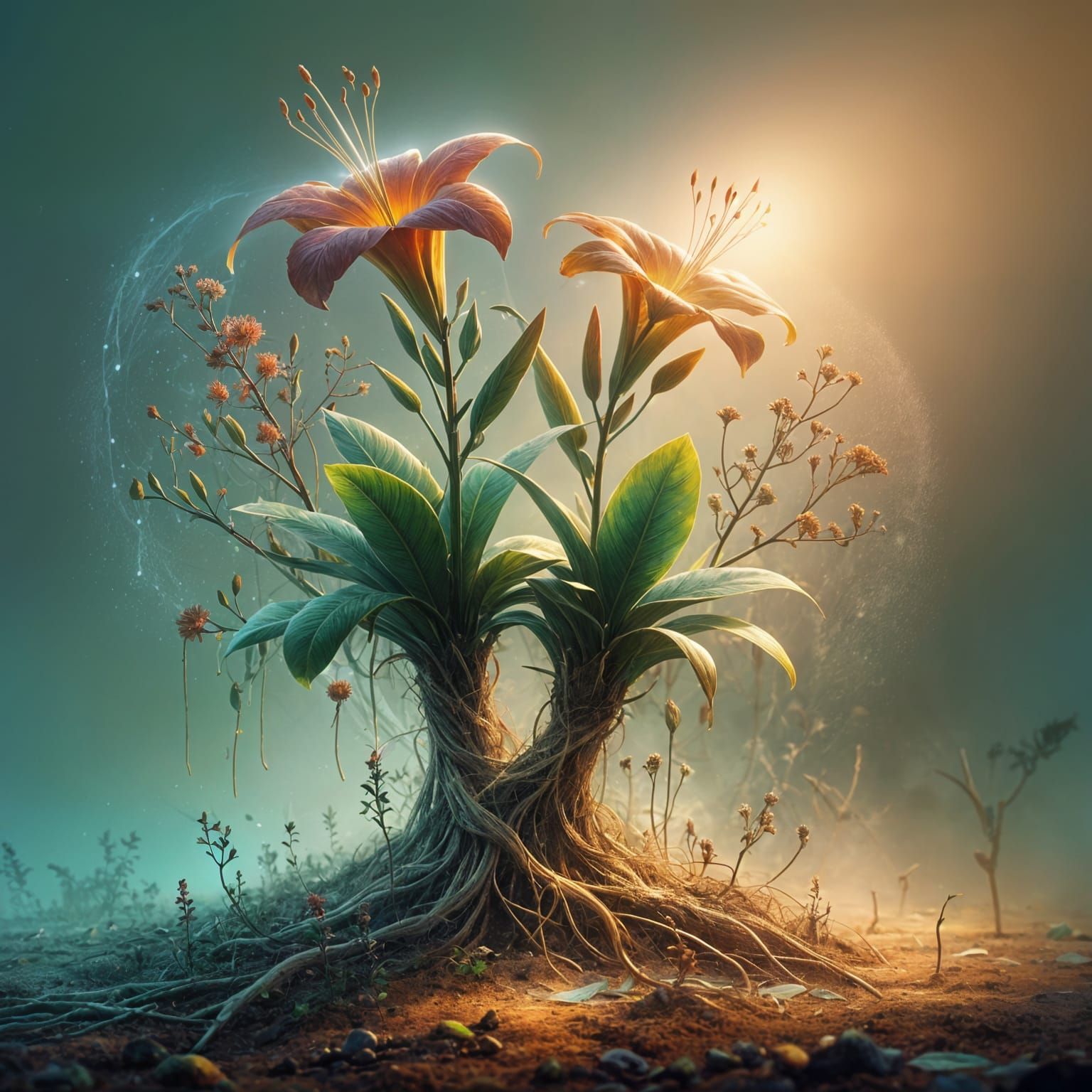 Timeless Mythical Plants Unite in Eternity