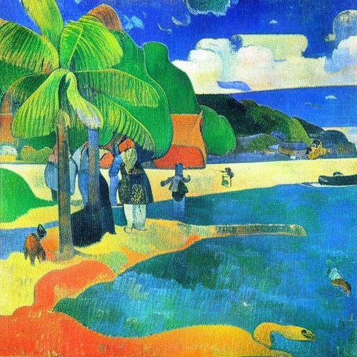 Island Beauty in Post-Impressionist Style