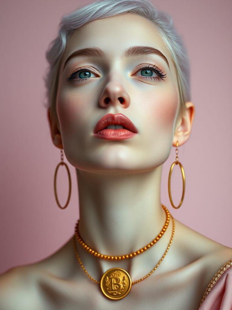 Androgynous Portrait in Art Nouveau Style