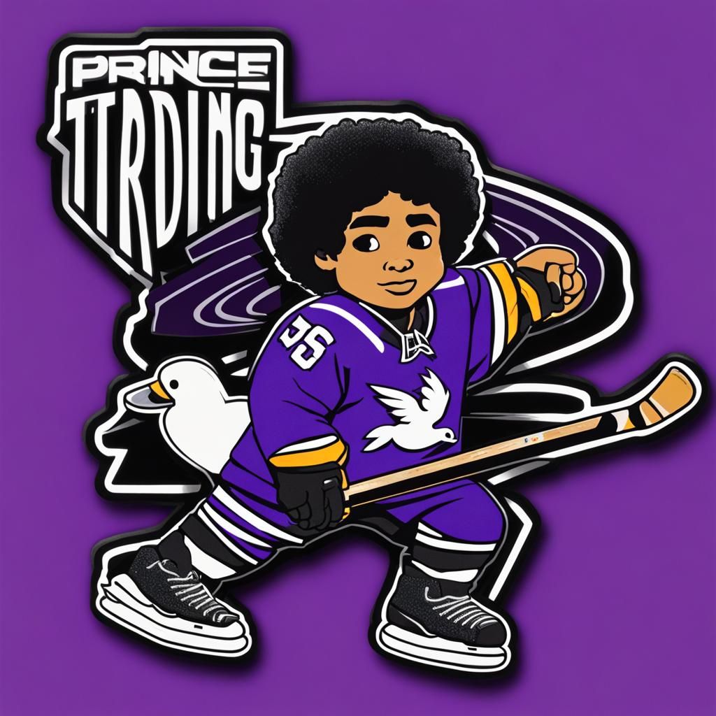 Prince Hockey Trading Pin with Doves and Glitter