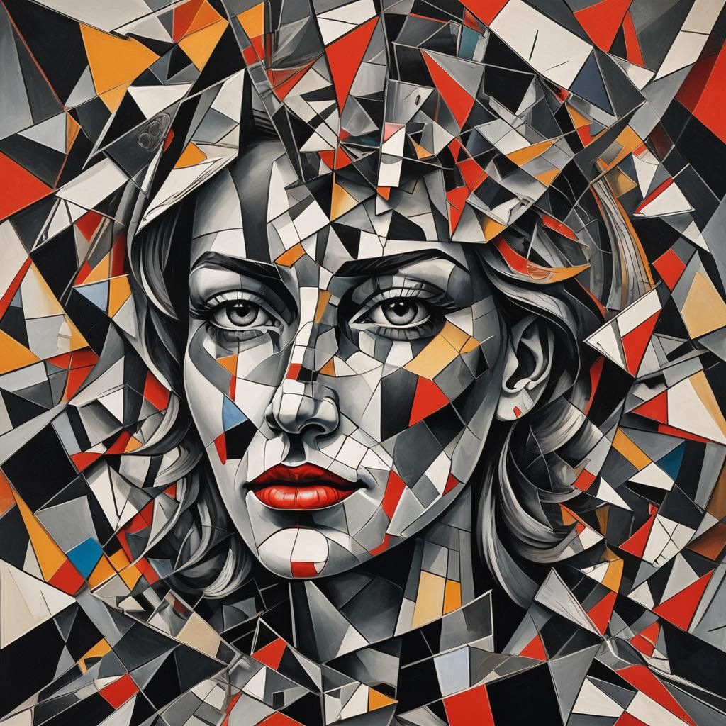 Evil Queen Grimhilde: Abstract Cubist Portrait