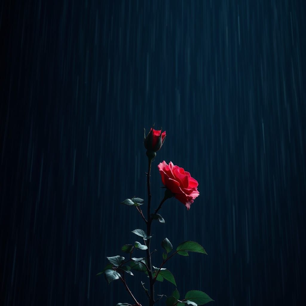 Ethereal Rose Blooms Under Starlight