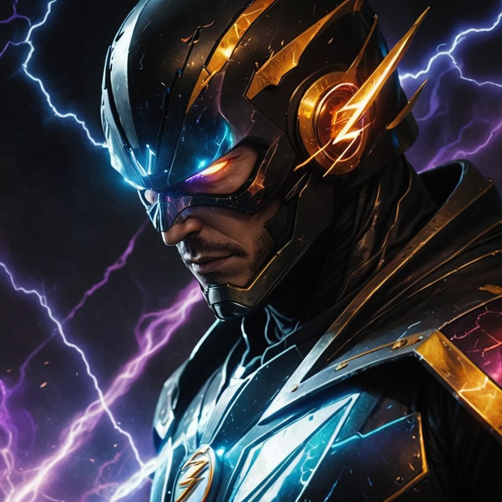 The Flash in Dragon Armor: Hyper-Realistic Digital Art