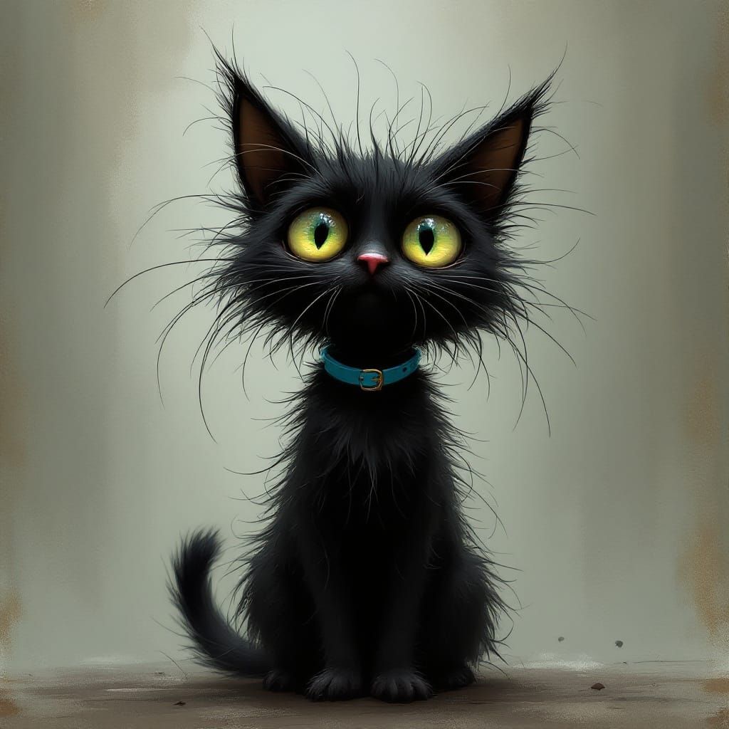 Happy Black Cat with Blue Collar, Film Still