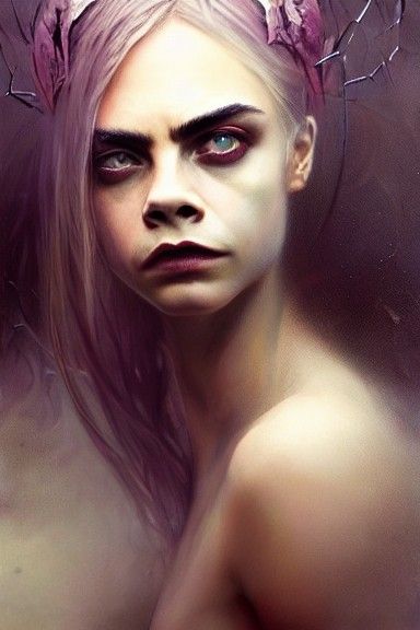 Cara Delevingne as Sinister Enchantress: Academic Oil Painti...